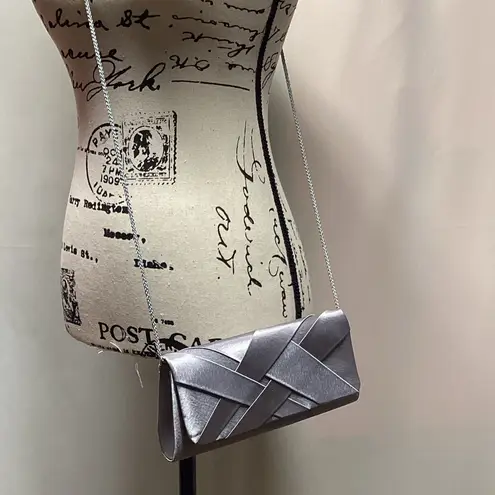 Jacqueline Ferrar Gray Satin handbag.