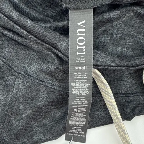 Vuori Halo Essential Funnel Neck Black Camo Pullover Stretch Crop Womens Small