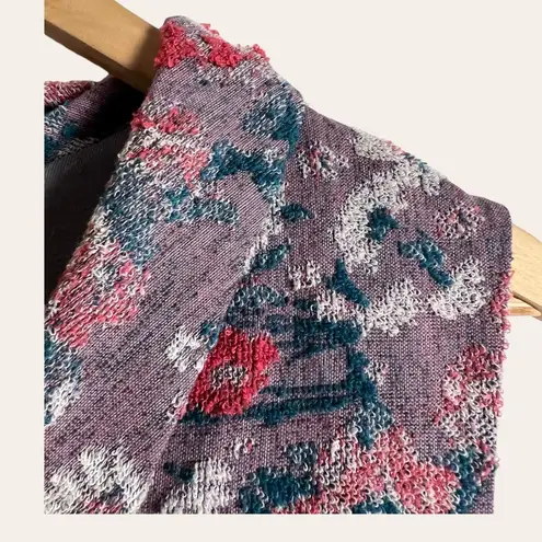 Anthropologie Maeve  Gray Jacquard Floral Print Sleeveless Midi Dress Size 14