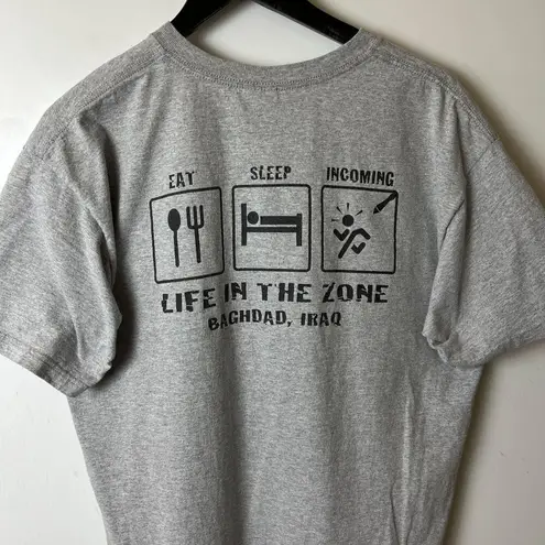 Vintage Y2K Baghdad Iraq T Shirt Gray XL Extra Large Graphic Tee Cotton Solid