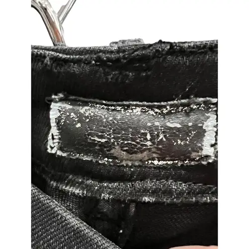 Mother The Looker Destroyed Ride Straight Ankle Black Jeans Women's Size 25