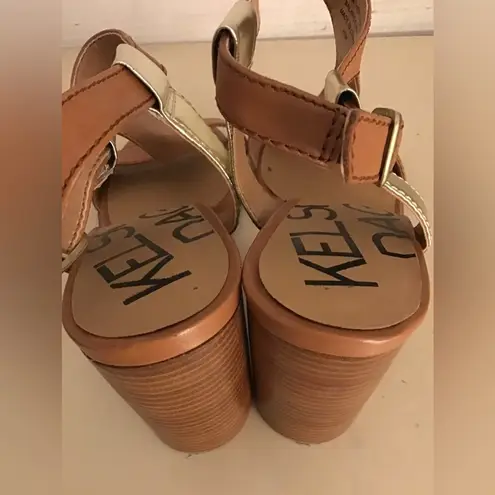 Kelsi Dagger Kelsi women chestnut brown leather heel sandals US 10