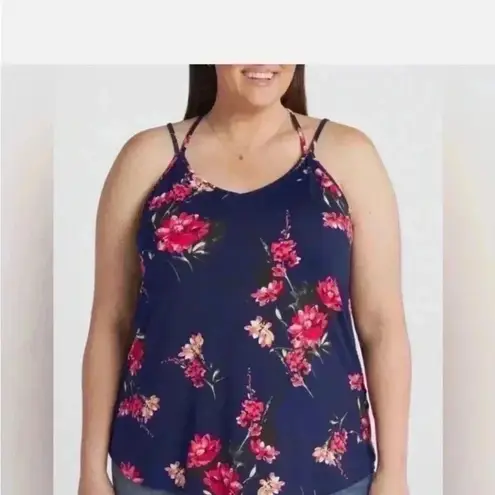 PaperMoon New with tags Basima Back Navy Floral Strappy dark blue Tank Top