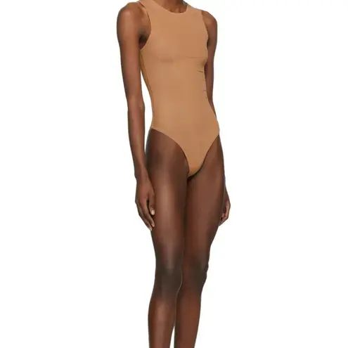 SKIMS | Jelly Sheer Crewneck Thong Bodysuit in Sienna | Size XS