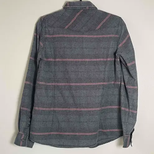 Love Stitch Women's Long Sleeve Retro Gorpcore Snap Button Down Collared Shirt M