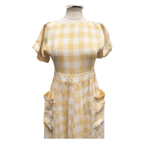 Christy Dawn The Jane Dress In Lemon Plaid size large