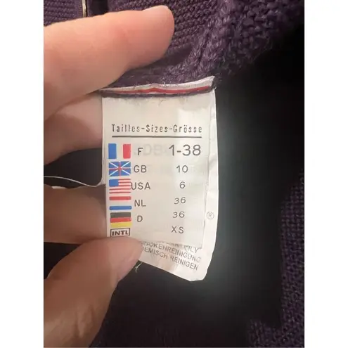 Saint James Plum Grape Sweater Cardigan Knit Wool blend Buttons sz 6 Purple