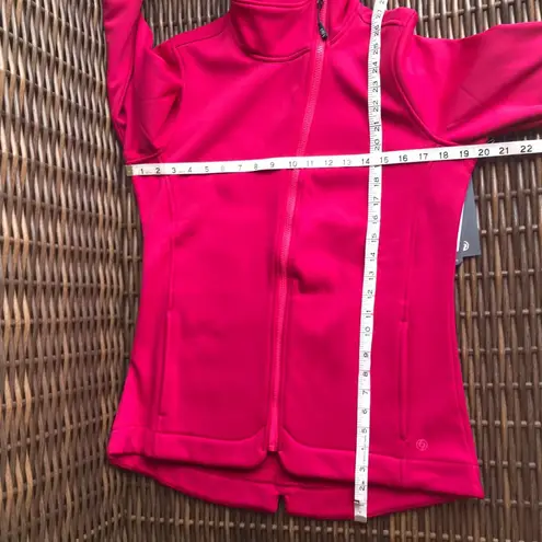 LIJA Womens Jacket Size Large Chill Asymmetrical Zip Front Crimson Pink NEW