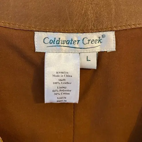 Coldwater Creek  brown leather vest