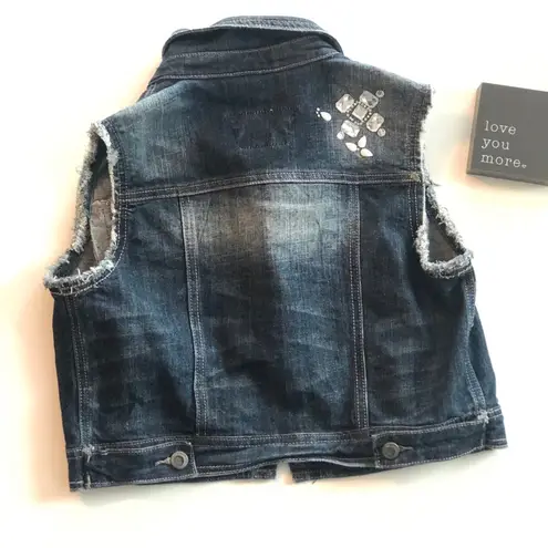 Hot Kiss Crop Denim Jean Vest Bedezalled