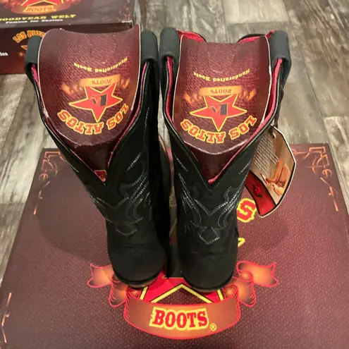 Los Altos Women’s Leather Black Cowboy Boots Size 6.5