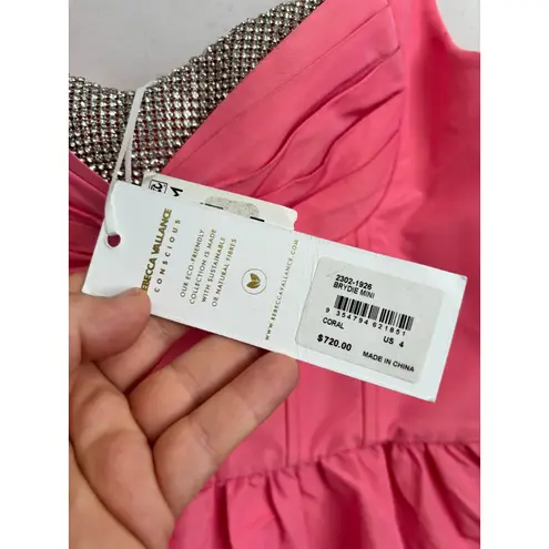 NWT Rebecca Vallance Byrdie pink mini dress size 4