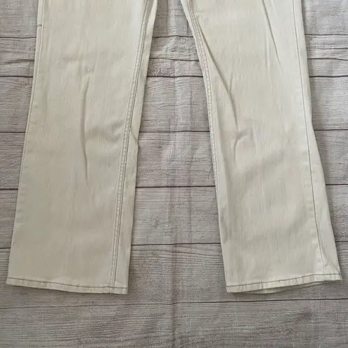 D Jeans women 16 cotton blen w/embroidered back pockets cream color