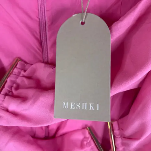 Meshki VICTORIE V-Hardware Mini Dress - Bubblegum Pink Size Medium NWT Coquette