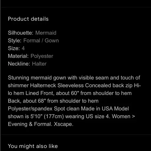 XScape pink halter gown formal