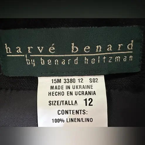 Harvé Benard Harve Benard Black Linen Blazer Jacket (1052)