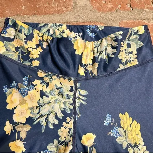 Joy Lab Navy and Yellow Floral Leggings Size Small thumbnail 13