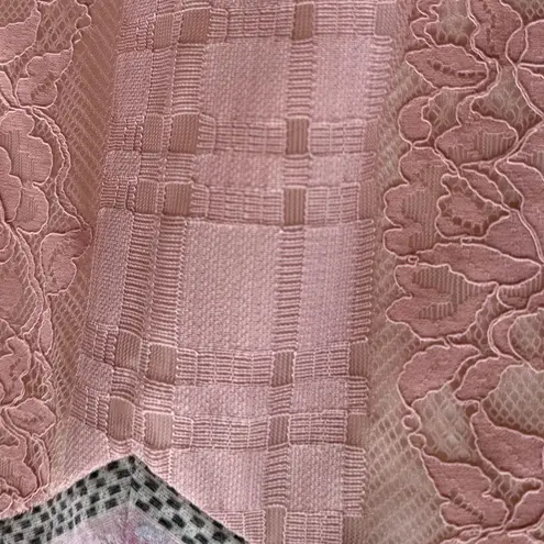 Tassels N Lace Elegant Asymmetrical Pink Dress Lace Gingham Embroidered Trim and Top Size Sm