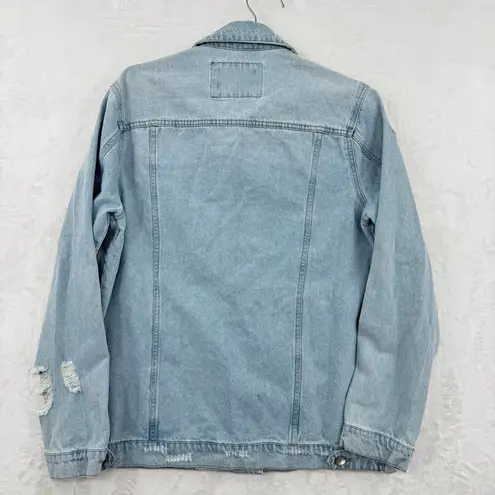 Classic Denim Jean Jacket from Dry Goods Light Wash Distressed Western Cowgirl M Blue Size M