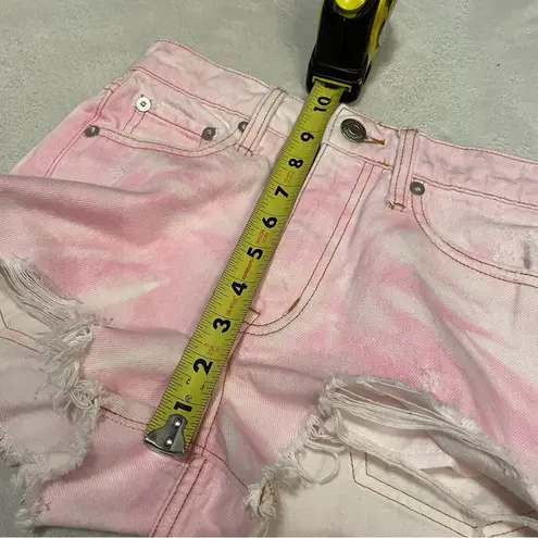 Aeropostale  high rise Shorty Denim Shorts Tie Dye pink 000