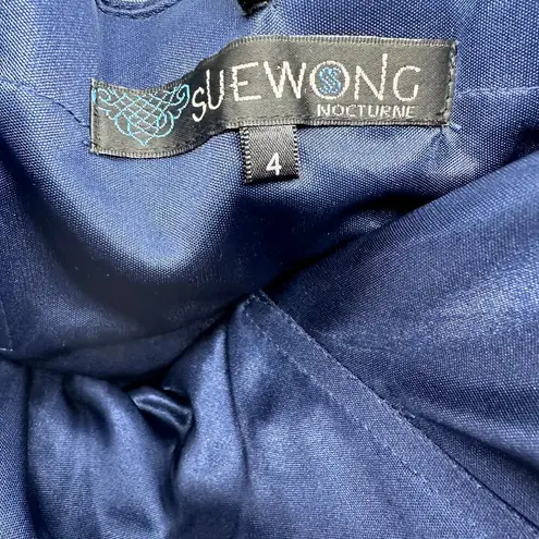 Sue Wong Nocturne Mini Strapless Dress Embellished Beaded Evening Navy Blue 4