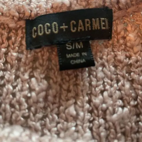 Coco + Carmen | Dusty Rose Textured Chunky Knit Sweater Lace Up Back Size S/M