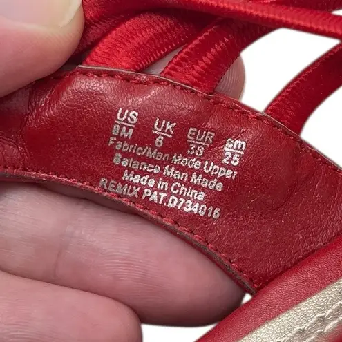 Naturalizer Red Strappy Slingback Wedge Sandals Women’s Size 8M