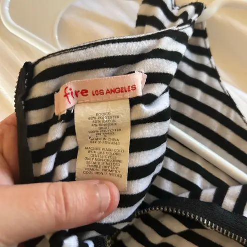 Fire Los Angeles Size Small Sleeveless Floral And Stripes Sun Dress Vintage