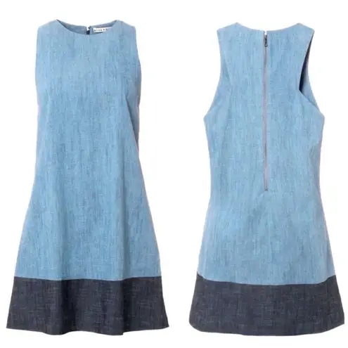 Alice + Olivia  Chambray Linen Shift Dress Size XS Blue - Image 2