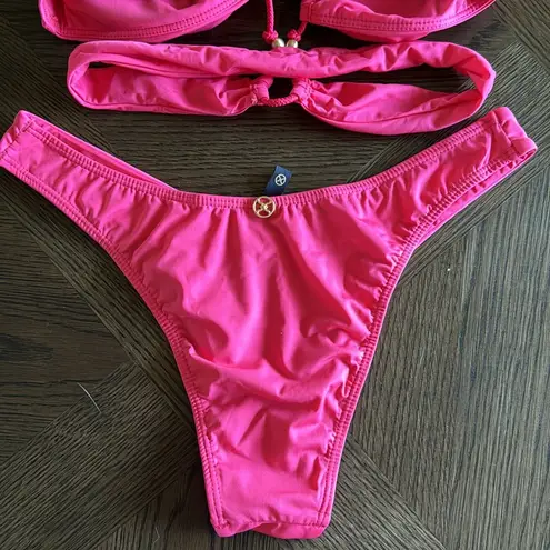 Vix Paula Hermanny Gi Bikini SET In Pink - Bubblegum, Large, $236
