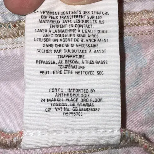 Pilcro x The Letterpress by Anthropologie Floral Denim Moto Jacket Red