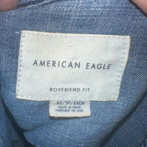 American Eagle  distressed denim button down XS boyfriend shirt