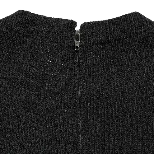 St. John Collection Black Santana Knit Long-Sleeve Fitted Tunic Top