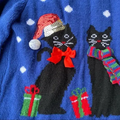 Karen Scott Cat Polka Dot Christmas Sweater