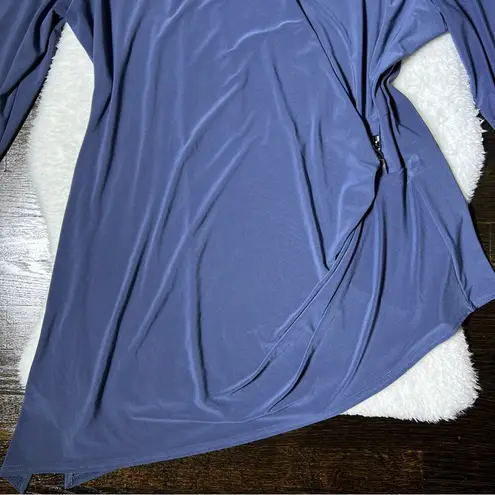 Joseph Ribkoff Joseph Ribkhoff Mineral Blue Chain Detail Asymmetrical Hem Blouse