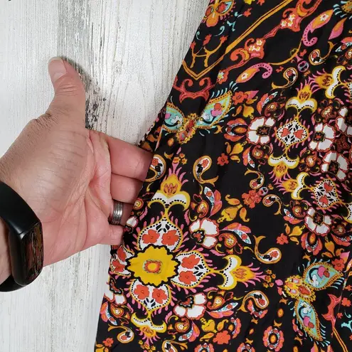 Oddi Multicolor Printed Scoop Neck Short Sleeve Maxi Dress Women's Size 3XL