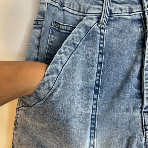 Miou Muse Denim Blue Jean Utility Cargo Jogger Jeans High Rise Size Small