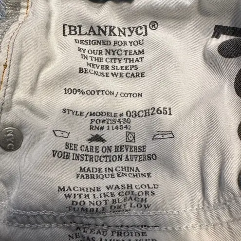 BLANK NYC  The Cooper Light‎ Wash Split Hem Straight Leg Jeans Size 27