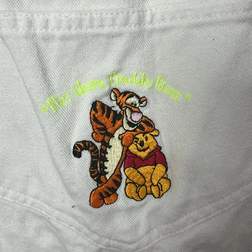 Disney  Vintage White Denim Winnie the Pooh Overall Shorts