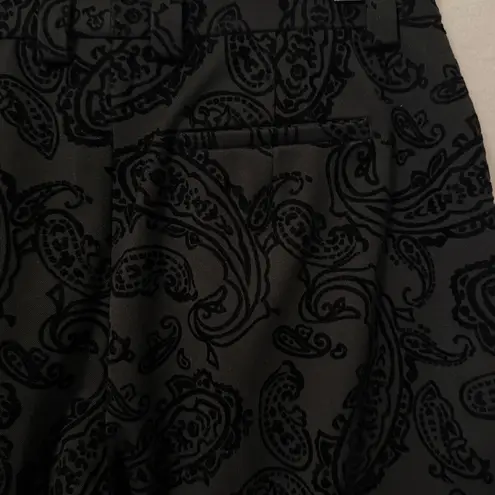 Peck & Peck Brocade Embossed Velvet Jacquard Weave Pants Size 4P Dark Goth