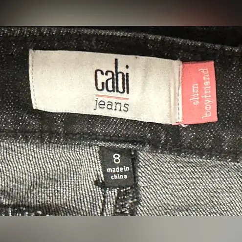 CAbi  slim boyfriend jeans size 8 black distressed