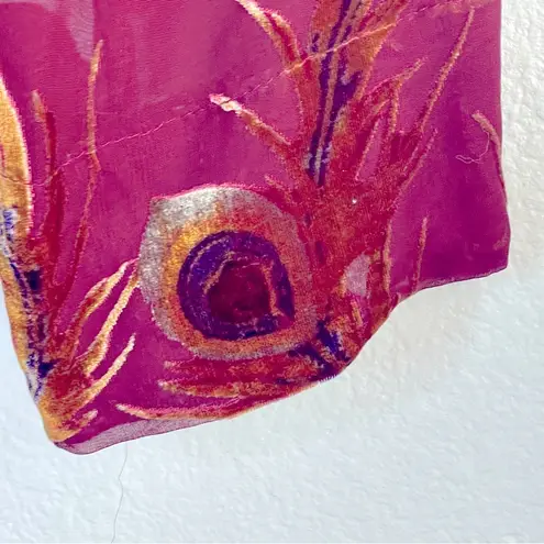 CUTRON of Santa Monica open front tunic in soft velvet peacock feather pattern Size 1X