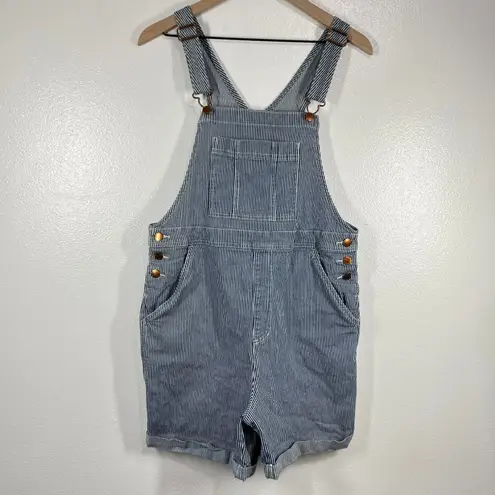Target Universal Thread Denim Overalls Romper‎ Striped Blue White Cotton Blend Size 10