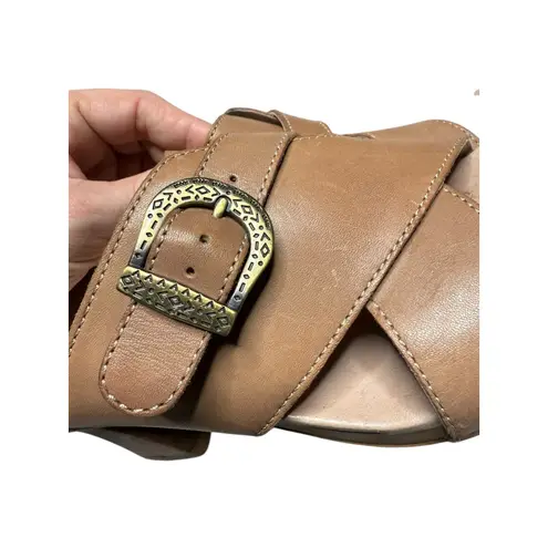Dansko  Tan Leather Buckle Slide Heels Comfort Sandals EU 37 US 6.5–7