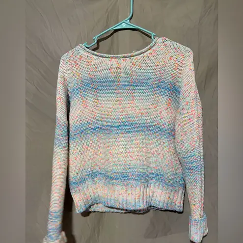 Anthropologie  Long Sleeve Palm Tree Neon Sweater