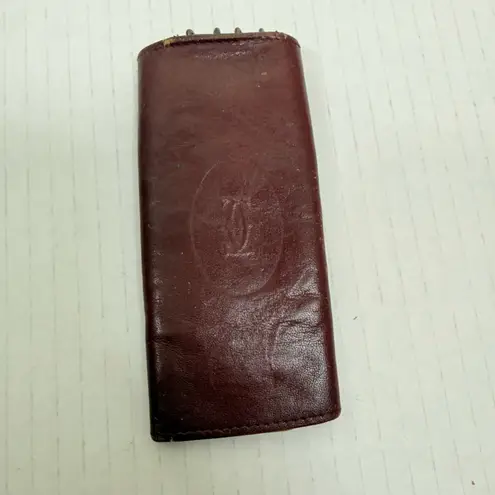 Cartier Paris Vintage Burgundy Leather 6-Hook Key Holder
