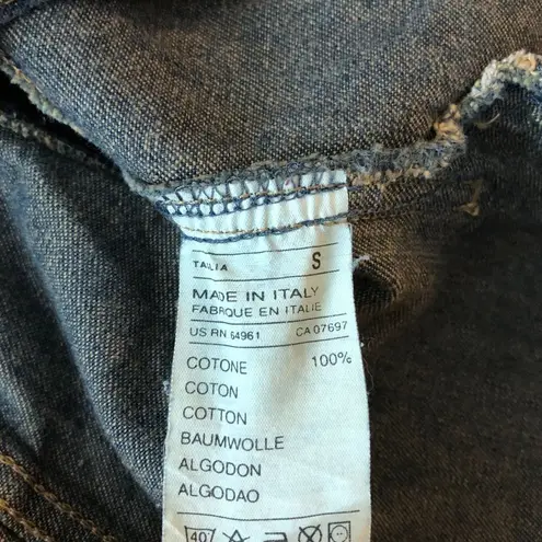 Killer Loop Womens Denim Jacket Vintage Retro Trucker Y2K Dark Wash Italy S Blue