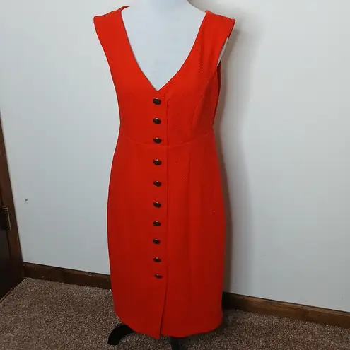 Maeve anthropologie vibrant red quilted shift dress size medium