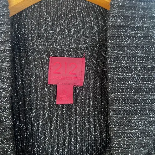 212 Collection Black Metallic Sparkle Sleeveless Sweater Tank Size XL