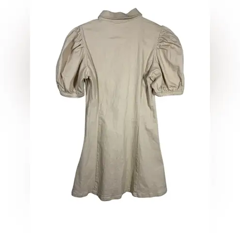 Hyacinth House Sand Zip Denim Mini Dress Size Small Tan